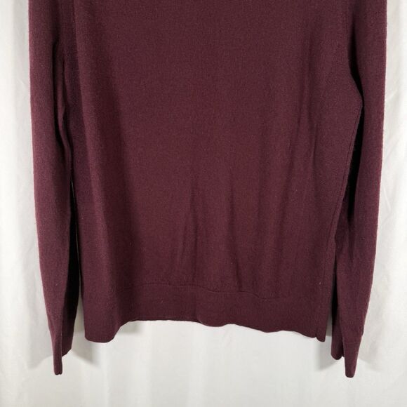 Express Merino Wool Sweater Men's Large Burgundy Long Sleeve Crew Neck Pullover - Picture 9 of 9